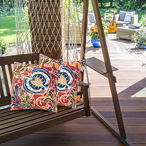 JMGBird Outdoor Throw Pillows Waterproof Set of 2 Patio Pillows 18×18 Inch Decorative Pillows for Bed, Couch, Sofa and Patio Furniture