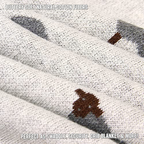 Sheep/Ivory Lightweight Unisex Baby Swaddle Blanket - 100% Luxury Cotton