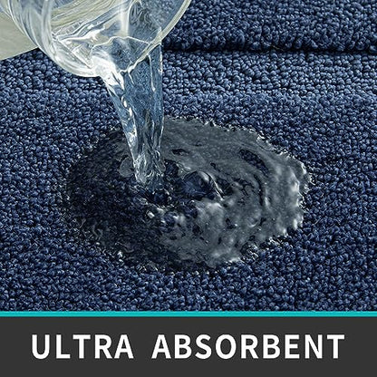 Navy Large Ultra Absorbent Soft Non-Slip Bath Mat