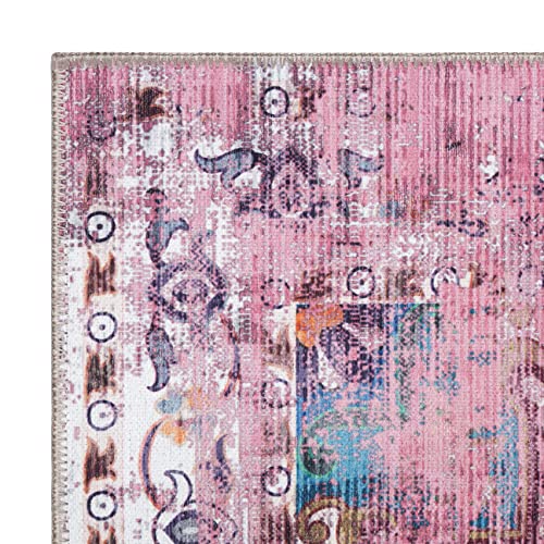 GLN Rugs Machine Washable Area Rug, Rugs for Living Room, Rugs for Bedroom, Bathroom Rug, Kitchen Rug, Printed Vintage Rug, Home Decor Traditional Carpet