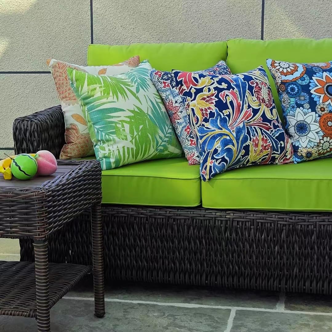 JMGBird Outdoor Pillows Set of 2 Outdoor Throw Pillows Waterproof with Insert 18×18 Inch Outdoor Pillow for Patio Furniture