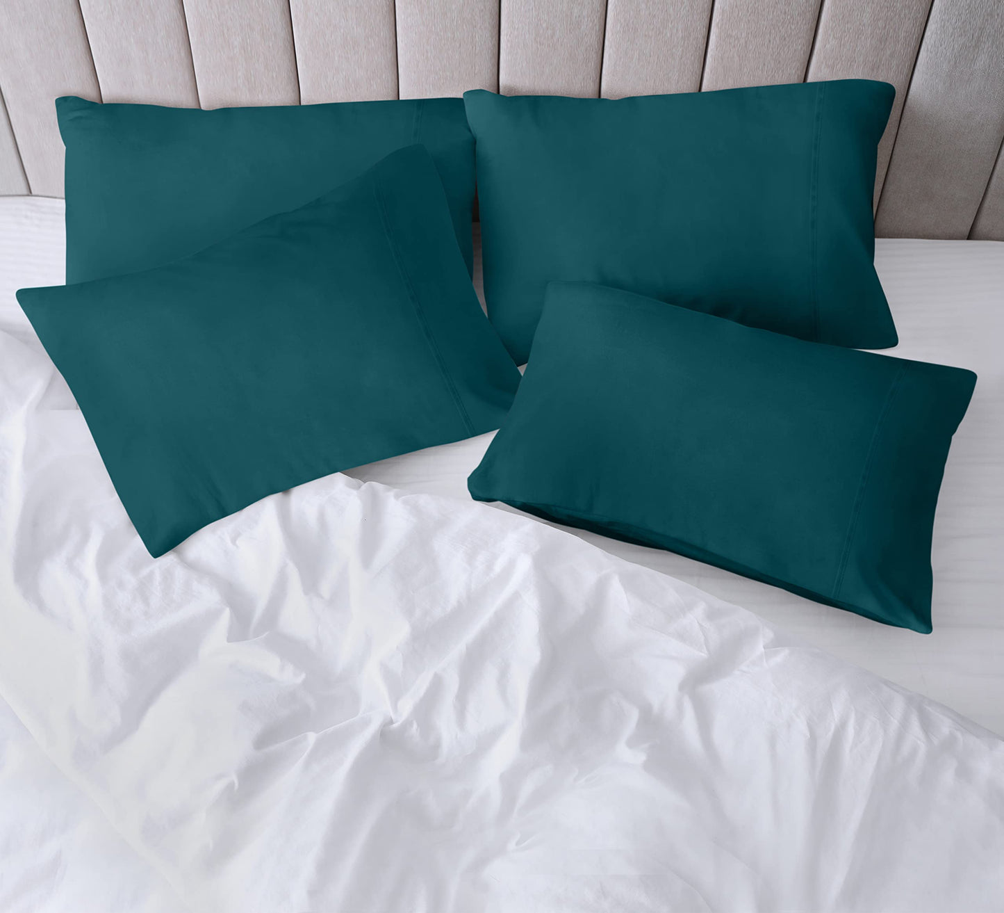 Utopia Bedding Queen Pillow Cases - 4 Pack - Envelope Closure - Soft Brushed Microfiber Fabric - Shrinkage and Fade Resistant Pillow Cases Queen Size 20 X 30 Inches (Queen, Teal)