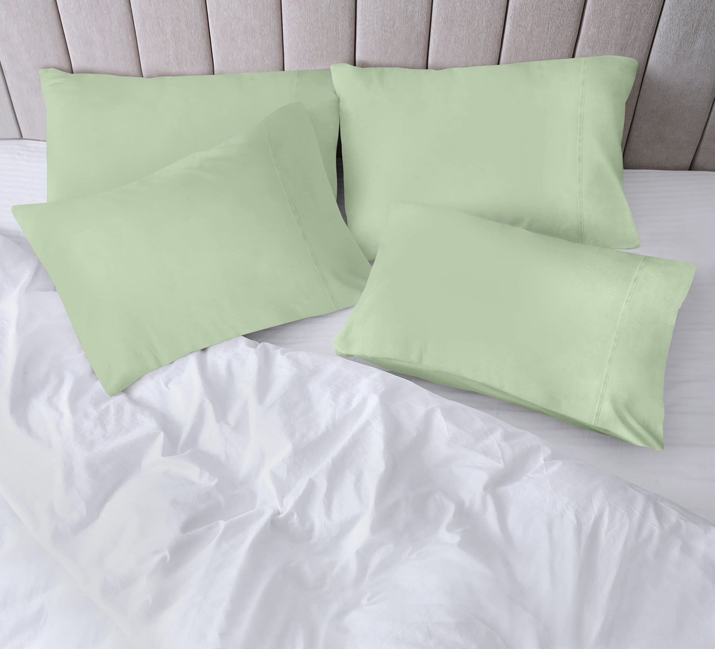 Utopia Bedding Queen Pillow Cases - 4 Pack - Envelope Closure - Soft Brushed Microfiber Fabric - Shrinkage and Fade Resistant Pillow Cases Queen Size 20 X 30 Inches (Queen, Sage)