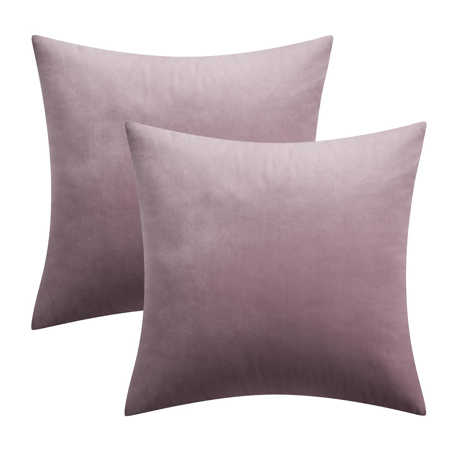 MIULEE Pack of 2, Velvet Soft Solid Decorative Square Throw Pillow Covers Set Cushion Cases Pillowcases for Spring Sofa Bedroom Car18x18 Inch 45x45 cm