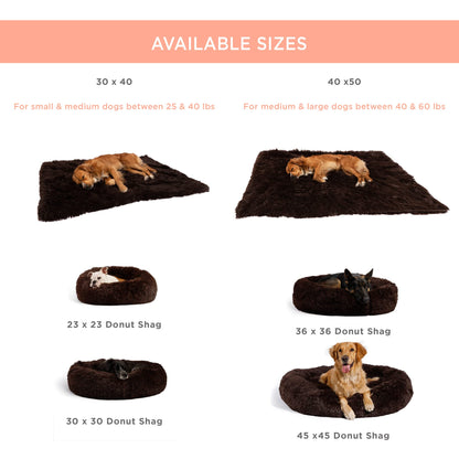 Dark Chocolate Calming Shag Fur Pet Throw Blanket 40"x50"
