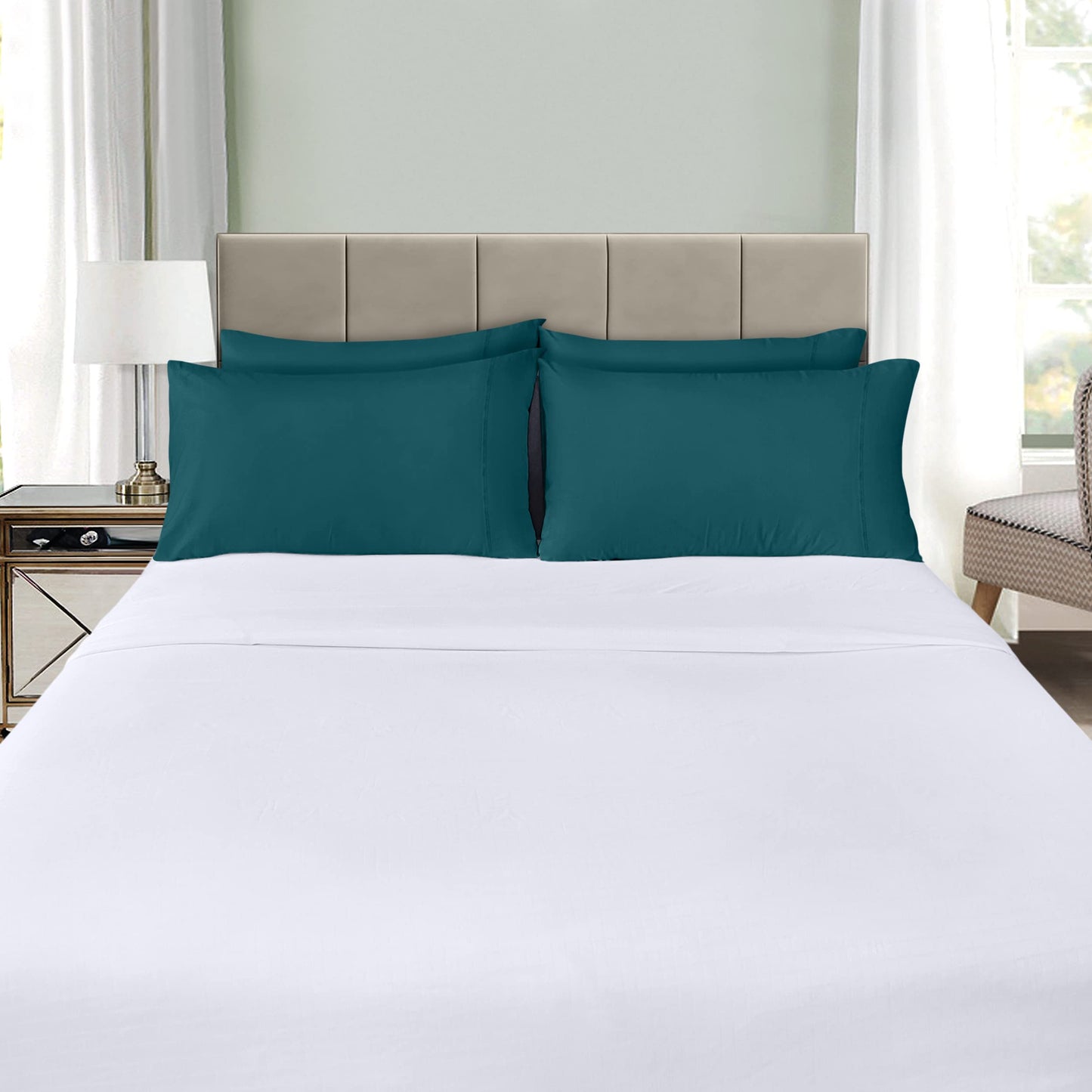 Utopia Bedding Queen Pillow Cases - 4 Pack - Envelope Closure - Soft Brushed Microfiber Fabric - Shrinkage and Fade Resistant Pillow Cases Queen Size 20 X 30 Inches (Queen, Teal)