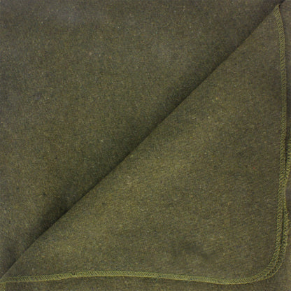 Olive Drab Green Warm Fire Retardant Blanket, 66" x 90" (80% Wool)-US Military Style