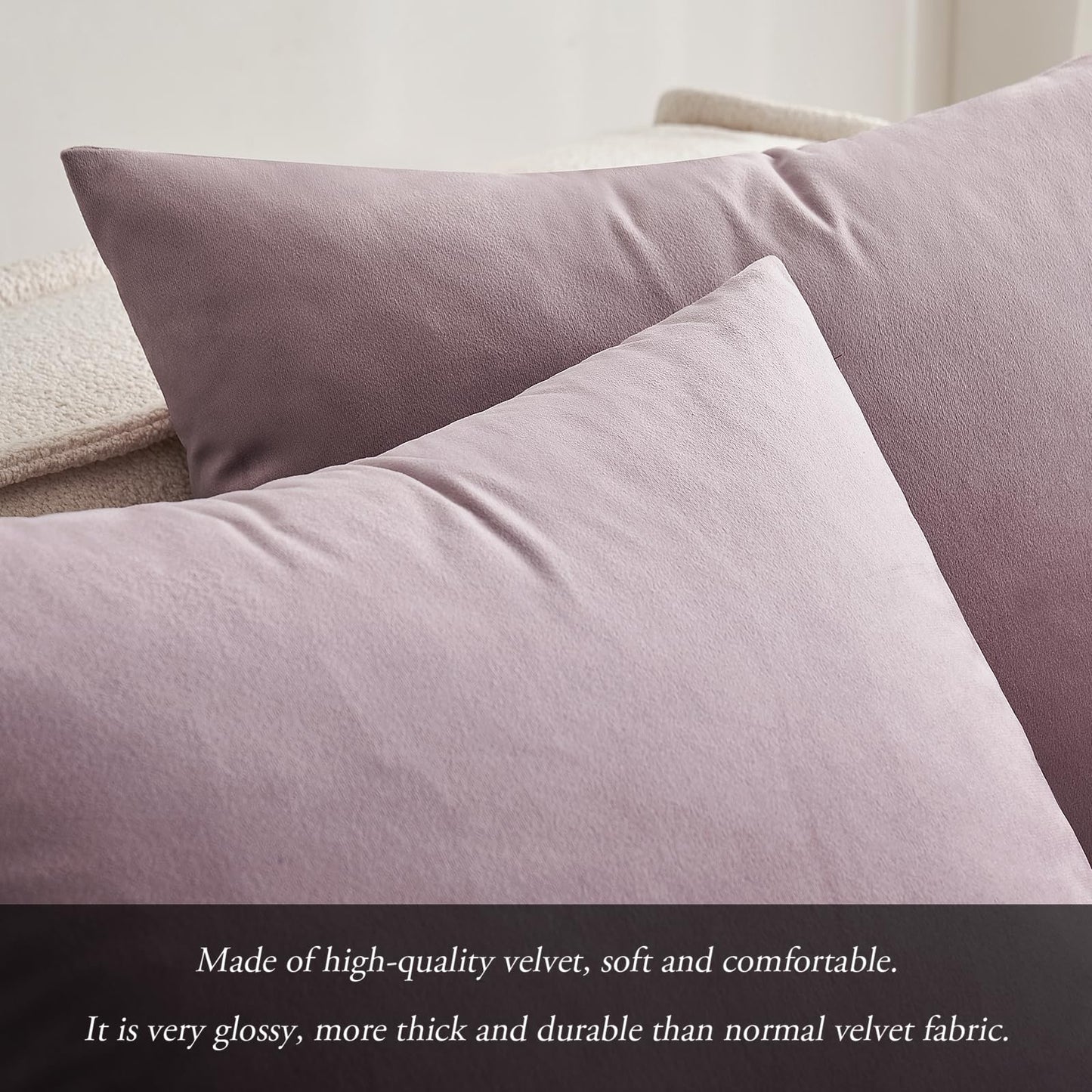 MIULEE Pack of 2, Velvet Soft Solid Decorative Square Throw Pillow Covers Set Cushion Cases Pillowcases for Spring Sofa Bedroom Car18x18 Inch 45x45 cm