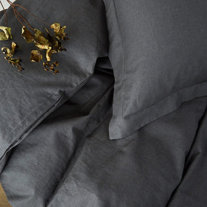 Storm Grey King Size French Linen Duvet Cover Set