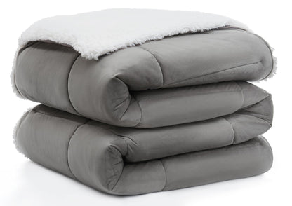 UGG Blissful Full-Queen Reversible Comforter Set with Pillow Shams - Seal Grey