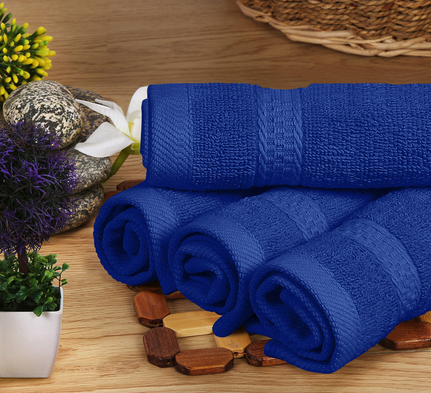 Utopia Towels 8-Piece Premium Towel Set, 2 Bath Towels, 2 Hand Towels, and 4 Wash Cloths, 600 GSM 100% Ring Spun Cotton Highly Absorbent Towels for Bathroom, Gym, Hotel, and Spa (Royal Blue)