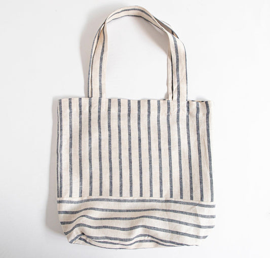 French Stripe Linen Tote