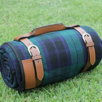 Green Plaid Waterproof Picnic Blanket