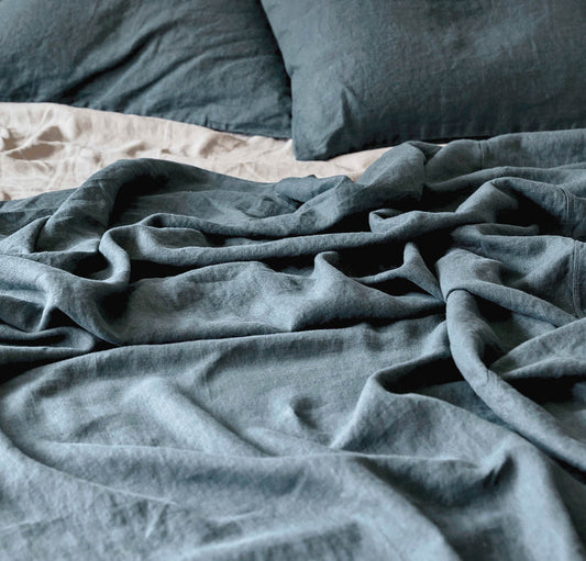 Heavy Linen Bed Blanket