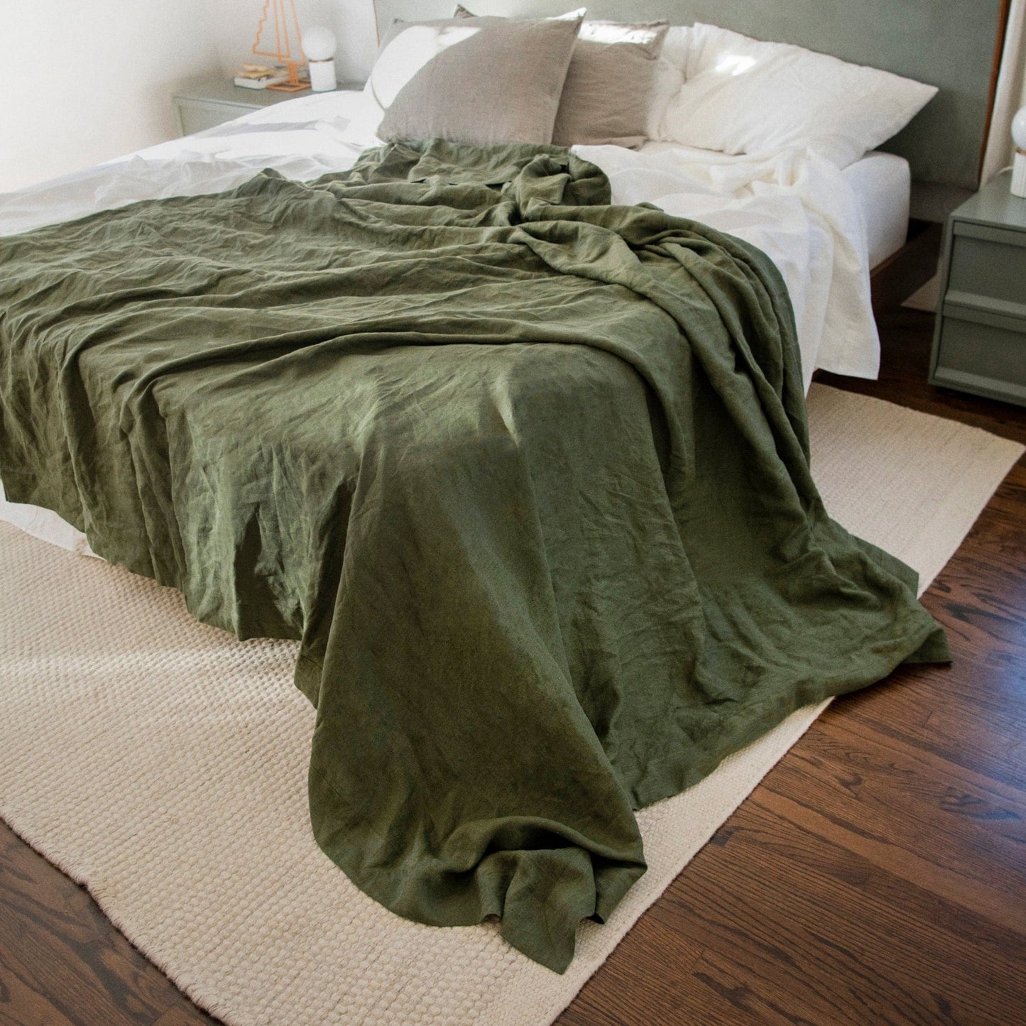 Heavy Linen Bed Blanket